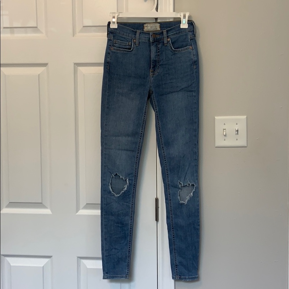 Free people distressed jeans size 25 long